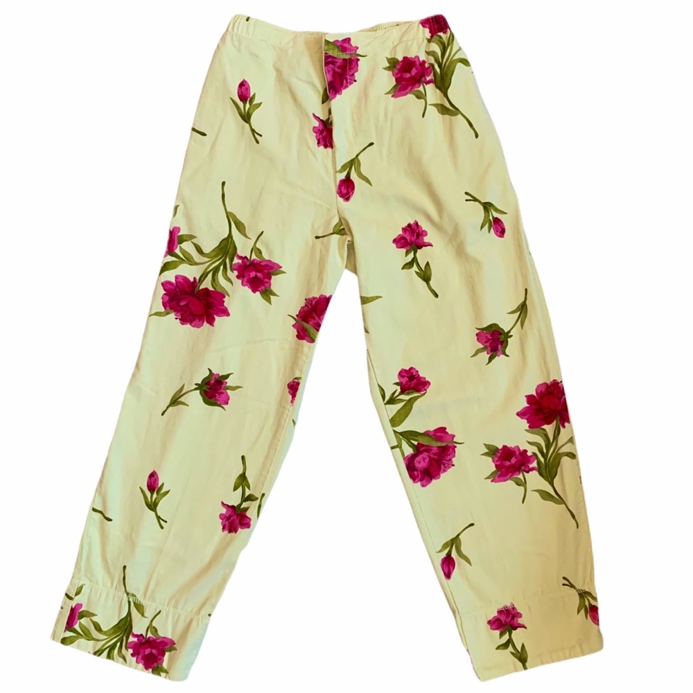 Pebble Beach Collection Yellow Floral Pants